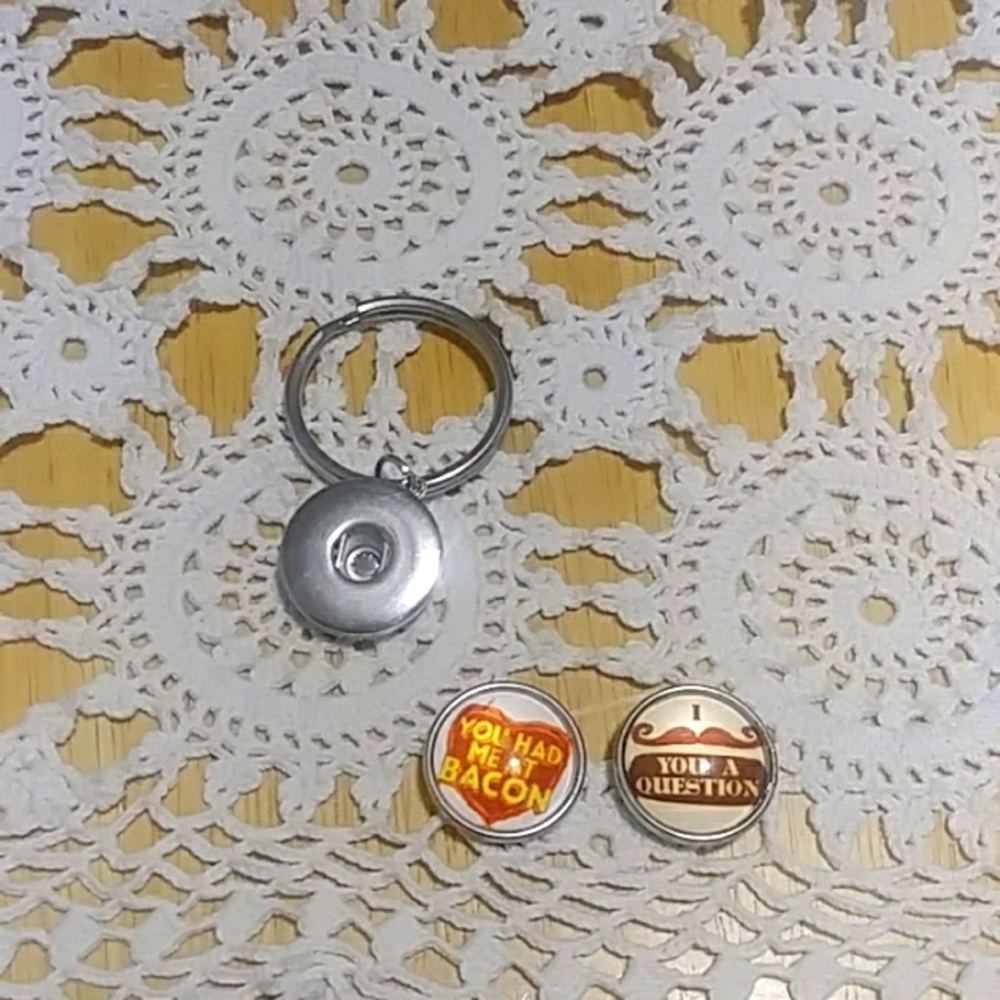 Snap jewelry keyring with funny snap buttons